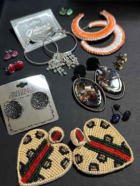 8.  Ten Pair Pierced Earring Bundle